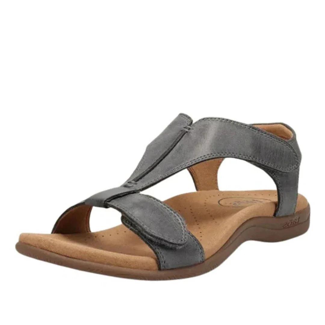 Sandales femme confort corail à bride velcro ajustable et semelle ergonomique antidérapante - Parisola