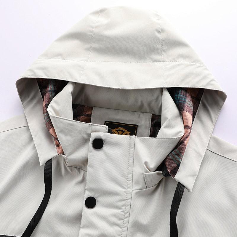 Veste d'hiver homme imperméable capuche chaude zippée