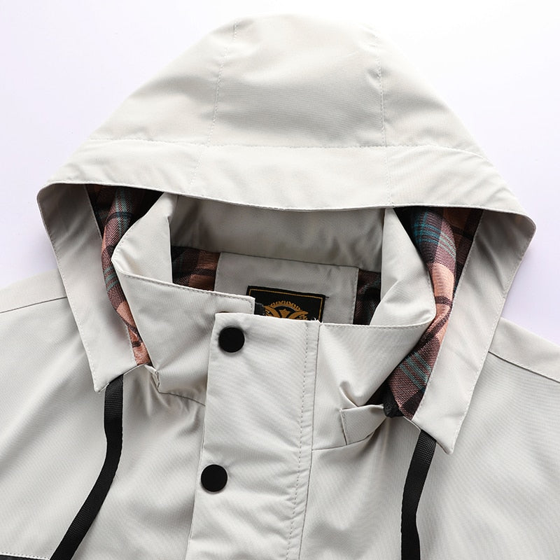 Veste d'hiver homme imperméable capuche chaude zippée