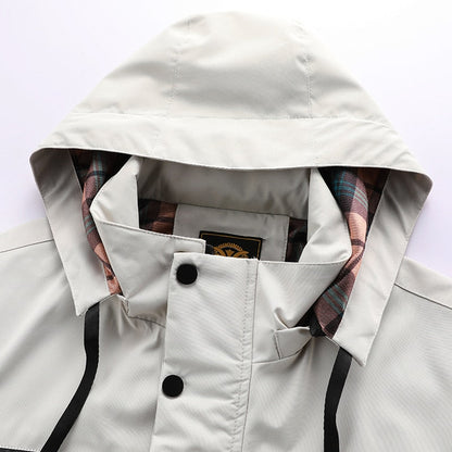Veste d'hiver homme imperméable capuche chaude zippée