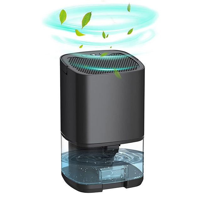 Déshumidificateur compact 450ml/j réservoir 1L arrêt auto LED 7 couleurs 39dB 10-25m²