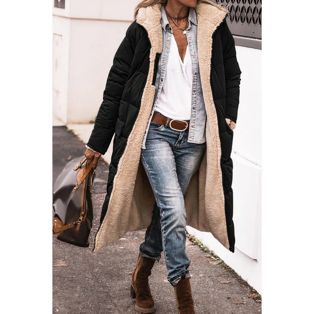 Parka longue femme imperméable capuche hiver chaude