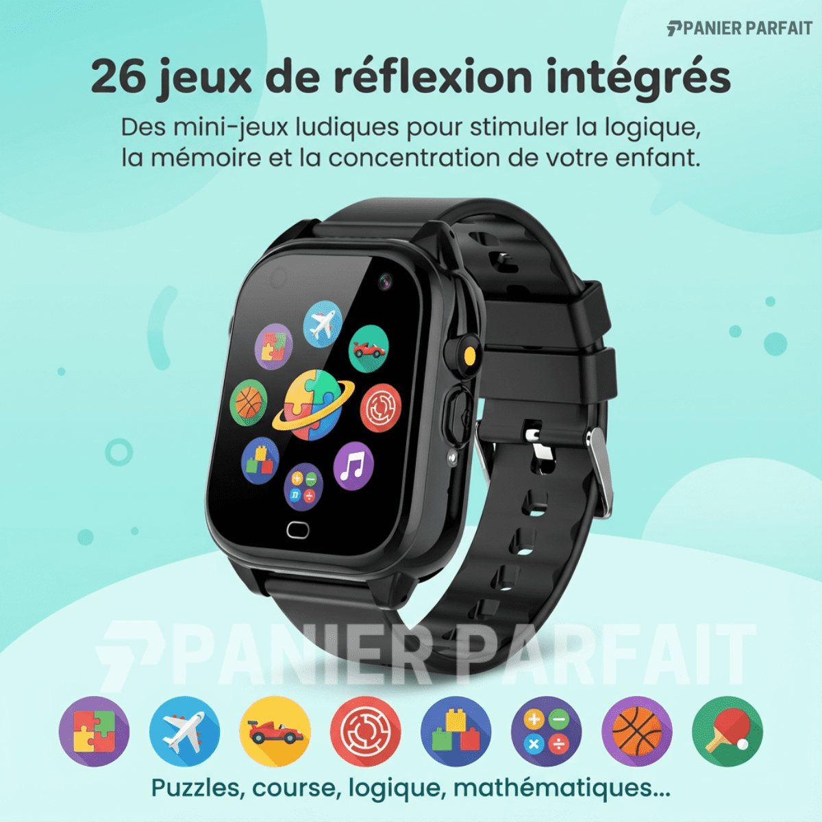 Montre intelligente enfant écran tactile 1,44 po appareil photo jeux MP3
