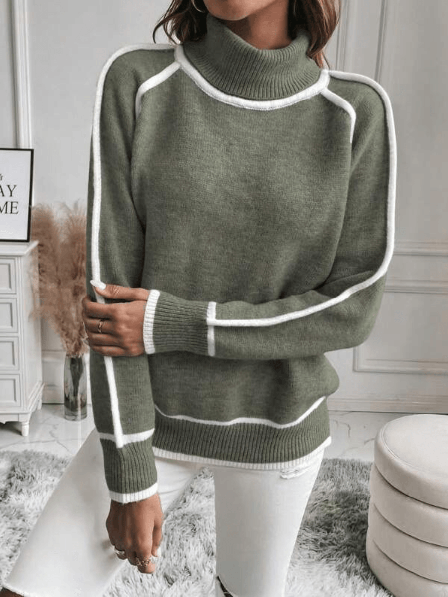 Pull col roulé femme maille acrylique polyester coupe ajustée