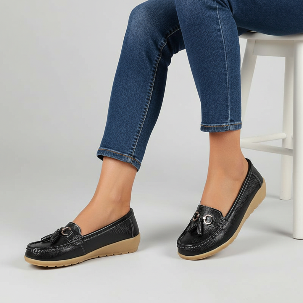 Mocassin orthopédique femme cuir synthétique semelle EVA slip-on