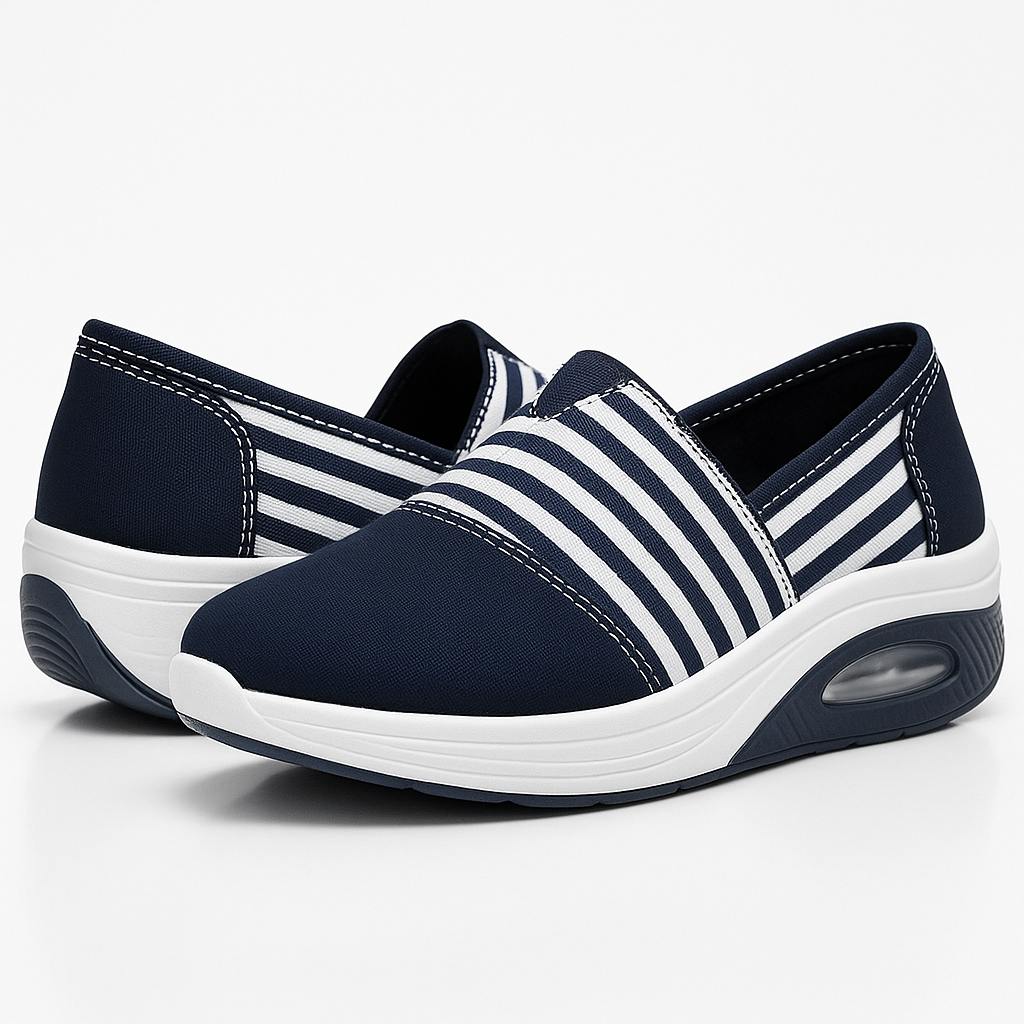 Chaussures femme slip-on tissu respirant semelle amortissante