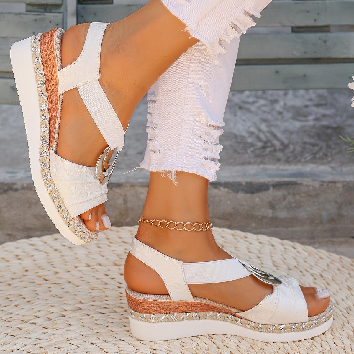 Sandales compensées femme simili cuir talon 5 cm antidérapant