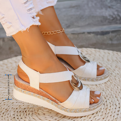 Sandales compensées femme simili cuir talon 5 cm antidérapant