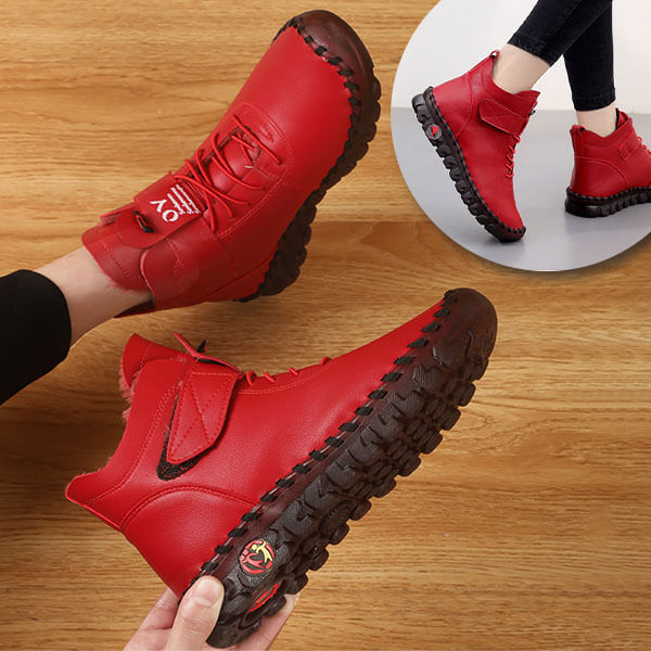 Chaussures femme cuir synthétique semelle caoutchouc fermeture ajustable