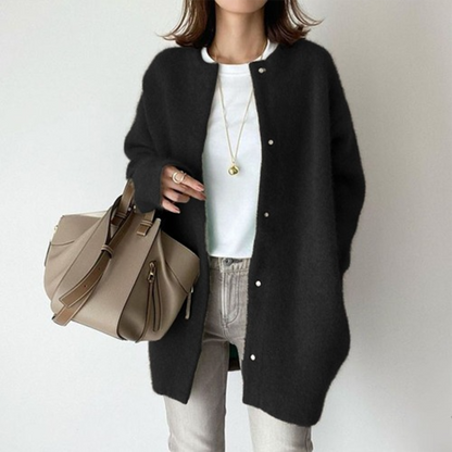 Gilet femme élégant maille tricotée coupe ajustée automne hiver