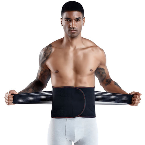 Ceinture lombaire spandex velcro renforts métalliques bretelles réglables S à 5XL