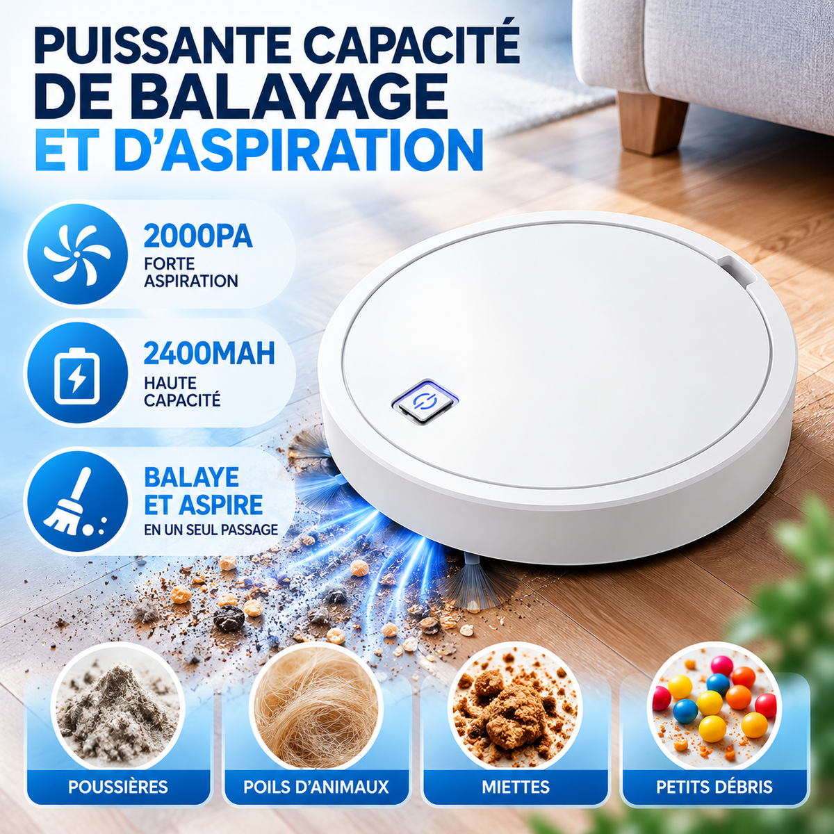 Aspirateur Robot Laveur Autonome