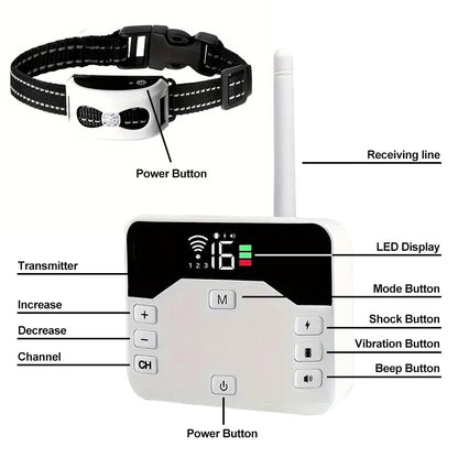 Clôture sans fil chien collier récepteur IP65 USB portée 300 m