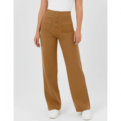 Pantalon femme taille haute élégant confort