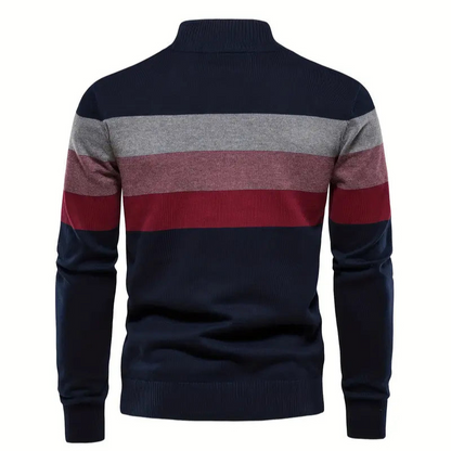 Pull zippé homme col montant confort chaud