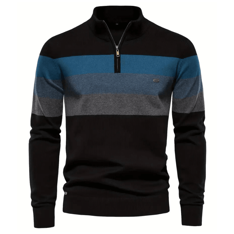 Pull zippé homme col montant confort chaud