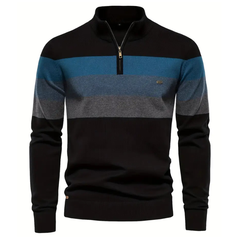 Pull zippé homme col montant confort chaud