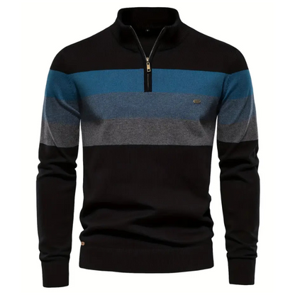 Pull zippé homme col montant confort chaud