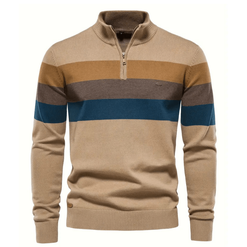 Pull zippé homme col montant confort chaud