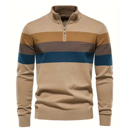 Pull zippé homme col montant confort chaud