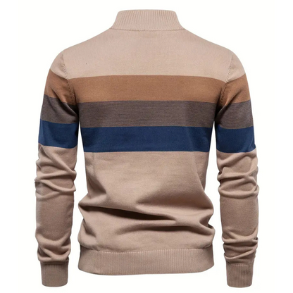 Pull zippé homme col montant confort chaud