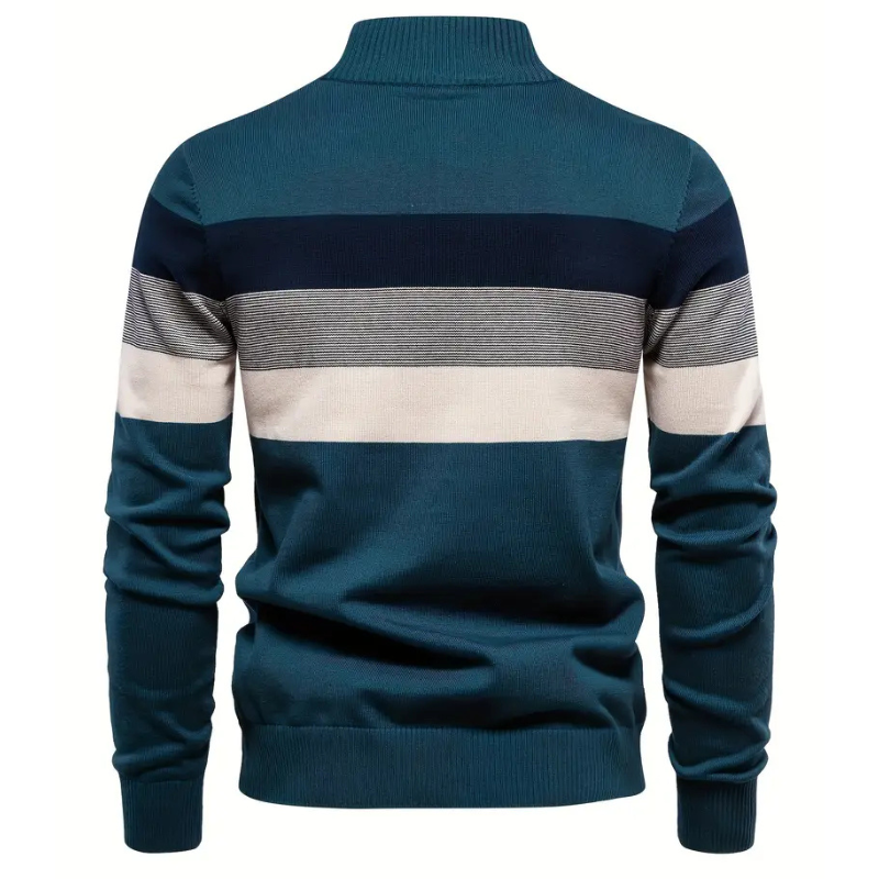 Pull zippé homme col montant confort chaud