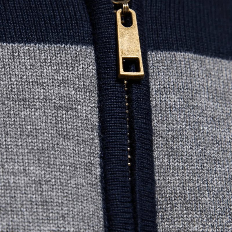 Pull zippé homme col montant confort chaud