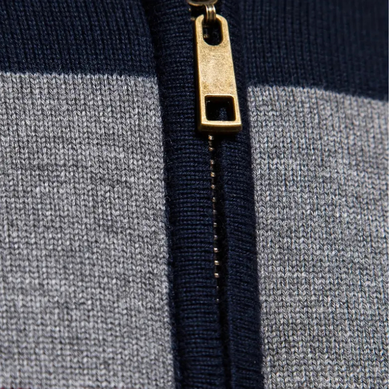 Pull zippé homme col montant confort chaud