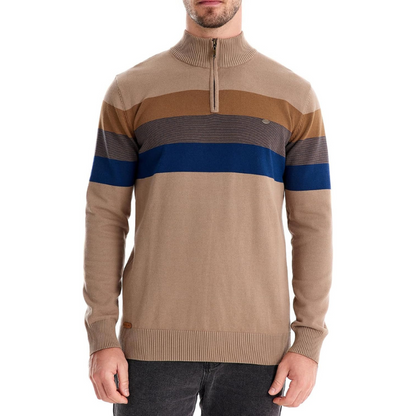 Pull zippé homme col montant confort chaud