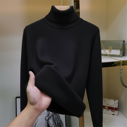 Pull col roulé femme polaire chaud manches longues