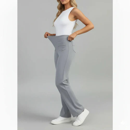 Pantalon femme taille haute élégant confort