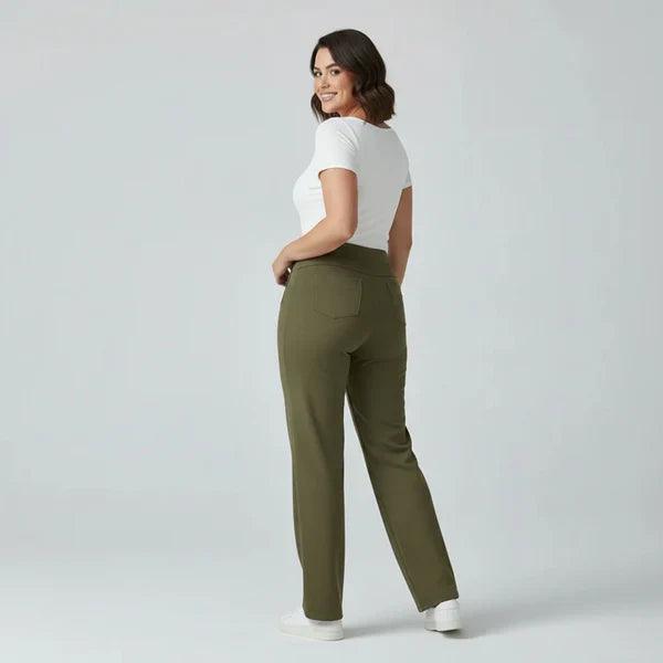 Pantalon femme taille haute élégant confort