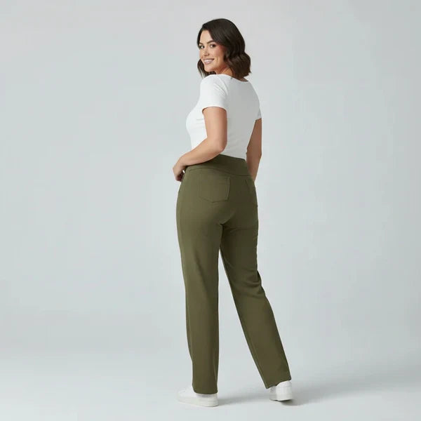 Pantalon femme taille haute élégant confort