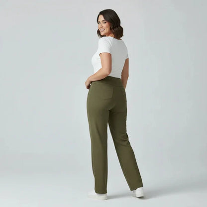 Pantalon femme taille haute élégant confort