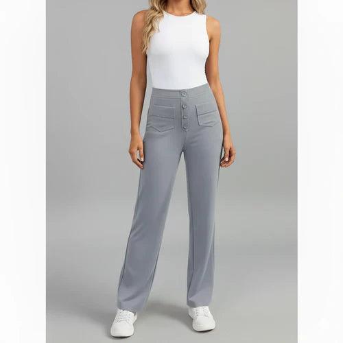 Pantalon femme taille haute élégant confort