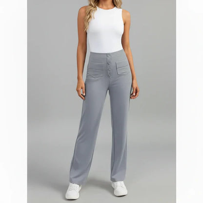 Pantalon femme taille haute élégant confort