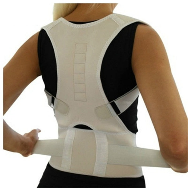 Correcteur de posture tissu respirant sangles ajustables aimants intégrés S à 3XL