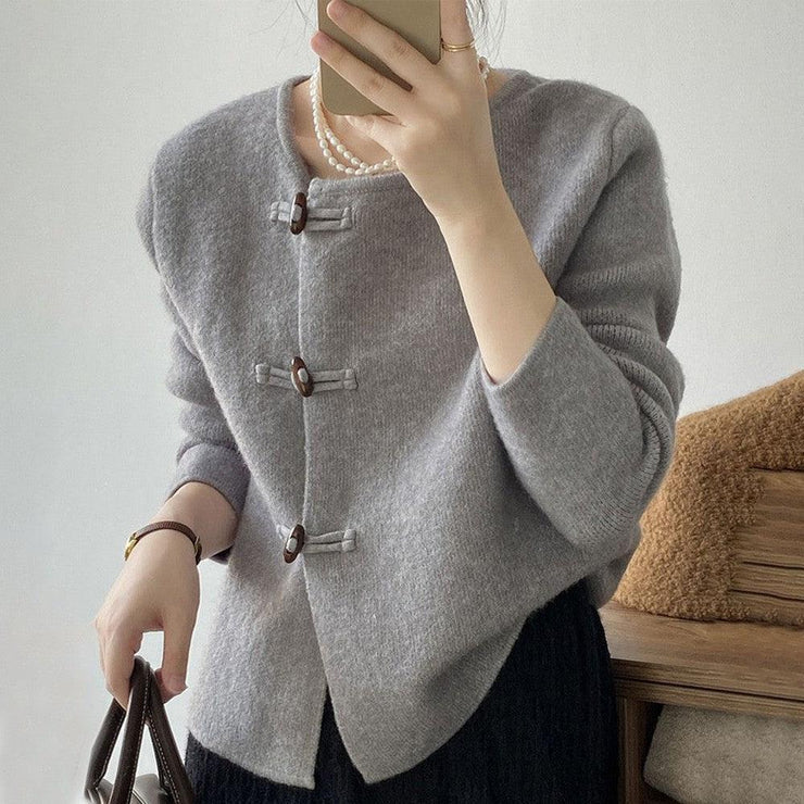 Pull tricoté femme mailles douces col rond manches longues