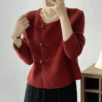 Pull tricoté femme mailles douces col rond manches longues