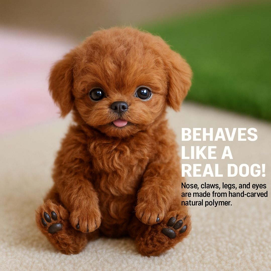 Jouet chien interactif toucher voix cuir synthétique mouvements réalistes
