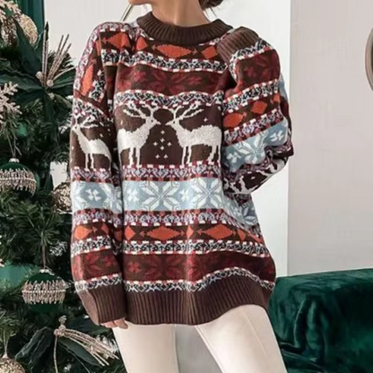 Pull de Noël femme motif festif