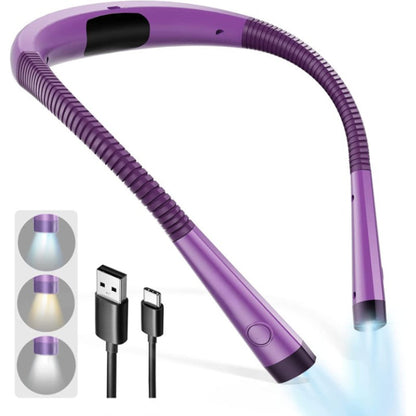 Lampe de lecture LED rechargeable 6 niveaux 3 températures bras flexible anti-scintillement