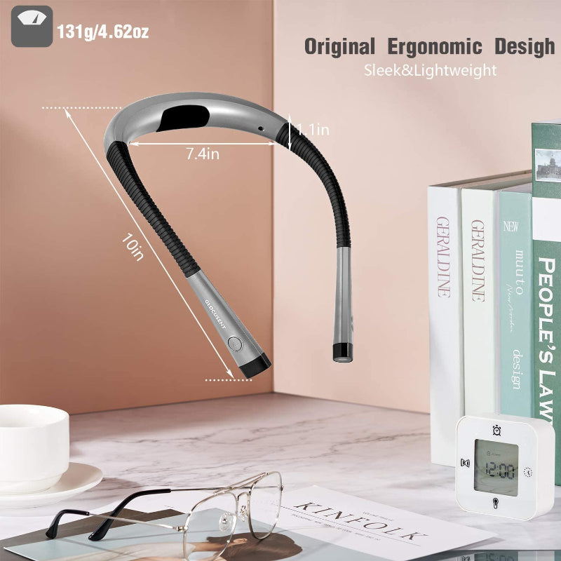 Lampe de lecture LED rechargeable 6 niveaux 3 températures bras flexible anti-scintillement