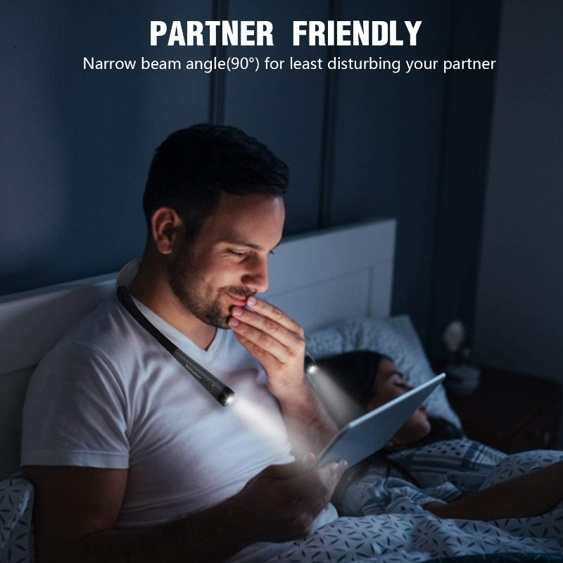 Lampe de lecture LED rechargeable 6 niveaux 3 températures bras flexible anti-scintillement