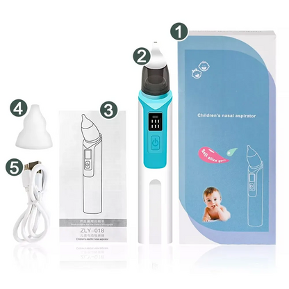 Aspirateur nasal électrique bébé silicone anti-reflux rechargeable USB-C 2 embouts