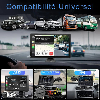Autoradio CarPlay sans fil écran tactile IPS 9 po Bluetooth 5.0 Wi-Fi double bande Android Auto