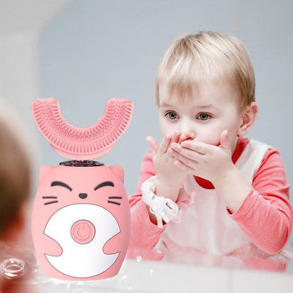 Brosse à dents électrique bébé tête en U silicone IPX7 rechargeable USB 2-14 ans