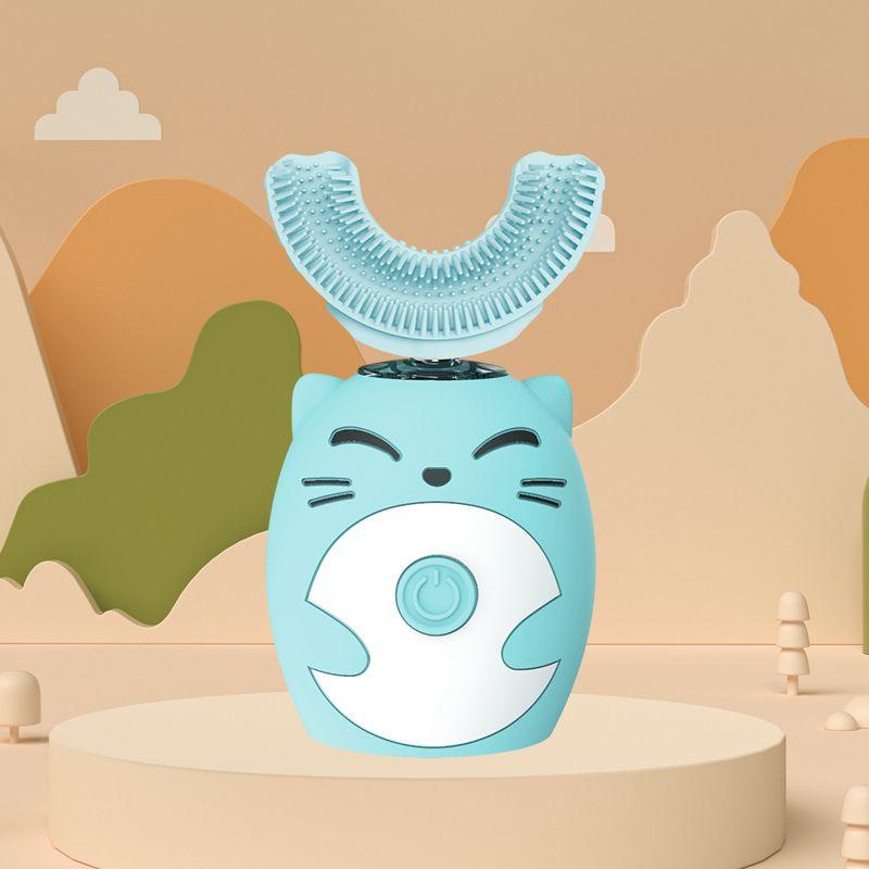 Brosse à dents électrique bébé tête en U silicone IPX7 rechargeable USB 2-14 ans
