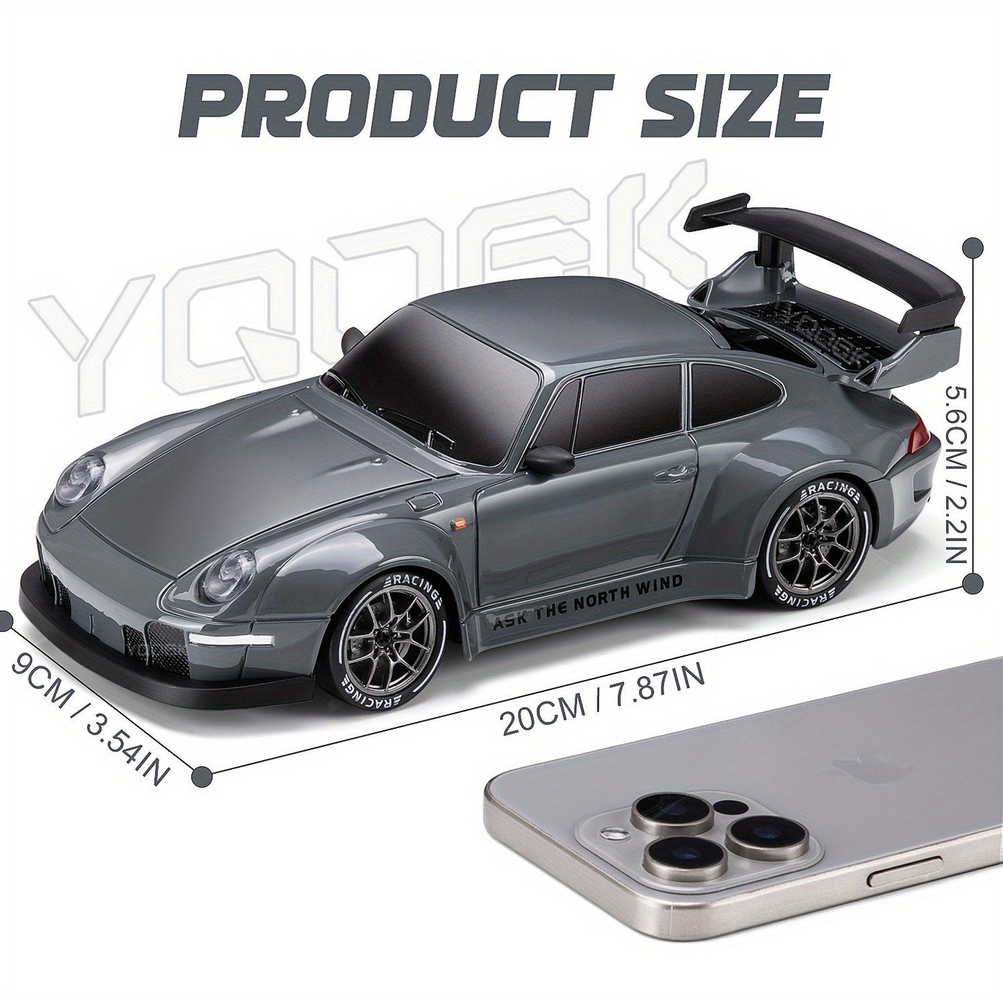 Voiture RC drift 4WD télécommandée 2,4GHz LED 1:24 batterie lithium USB 8 ans et plus