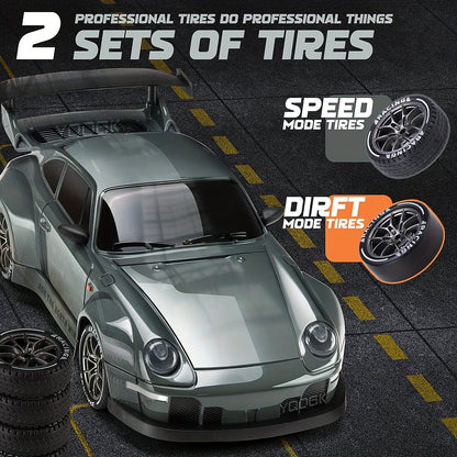 Voiture RC drift 4WD télécommandée 2,4GHz LED 1:24 batterie lithium USB 8 ans et plus